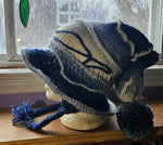 Blue and white Witch's Hat Slouch Toque