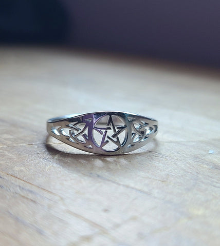 Pentacle Ring Stainless Steel