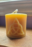 Triquetra Beeswax Votive Candle
