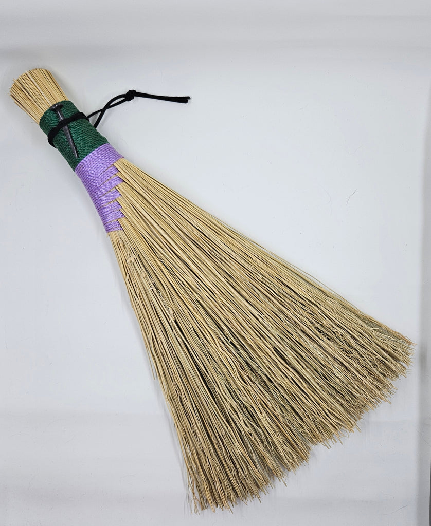 Purple & Green Wisk Broom – Witch's Chamber