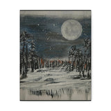 Full Moon on a Grey Night Canvas