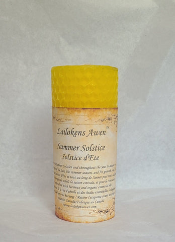 Beeswax Summer Solstice Candle