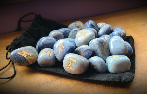 Blue Quartz Runes - Religious & Ceremonial