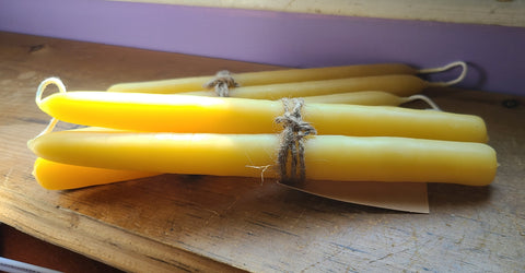 Hand dipped Beeswax Taper Candles