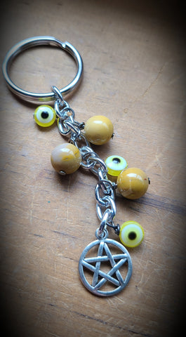 Mookaite Evil Eye Yellow - Keychains