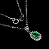 Silver Green Topaz Necklace