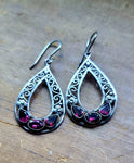 Silver Ruby Earrings