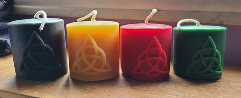 Triquetra Beeswax Votive Candle